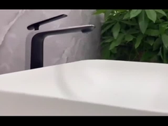 Ορείχαλκου σύγχρονη σκαφών ενιαία βρύση αναμικτών λεκανών λαβών τρυπών ενιαία στο γκρι